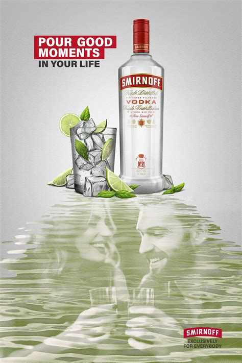 smirnoff vodka bottle  glass  lime illustration  diego abreu