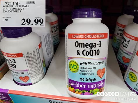 77150 WEBBER NATURALS COQ10 OMEGA 3 200 SOFTGELS 29 99 Costco East