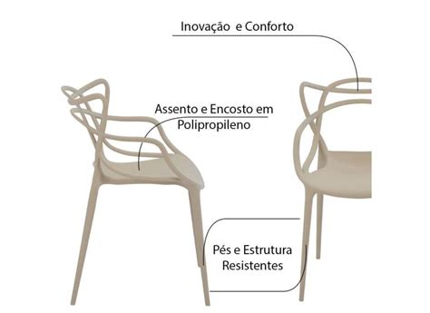 Kit Cadeiras Decorativas Sala e Cozinha Feliti PP Nude Gran Belo em Promoção é no Buscapé