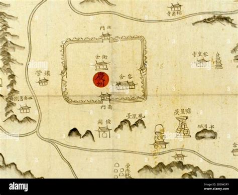 Korean map-Joseon Dynasty-Gyeongju dohoe-Jwatongjido-01 Stock Photo - Alamy