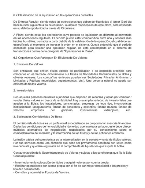 El Mercado De Capitales Colombia PDF