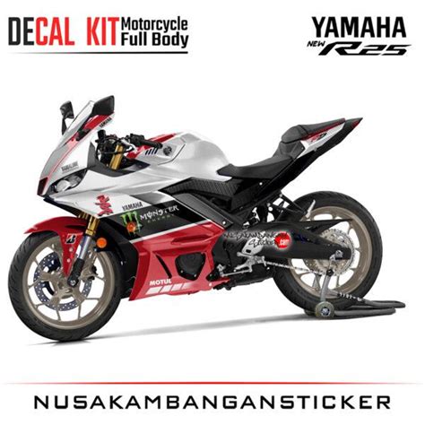 Decal Stiker Yamaha All New R25 Livery YZF Putih Graphic Sticker