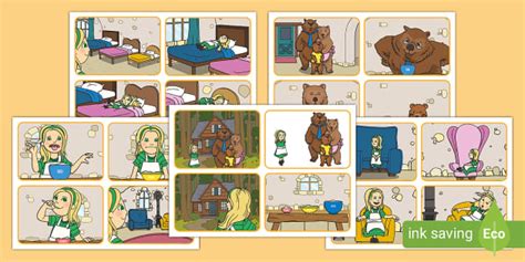 Sequence Cards For Goldilocks And The Three Bears Twinkl