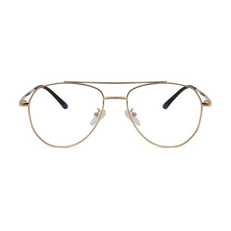 EyeShoper Gold Full Frame Aviator Eyeglasses for Men and Women