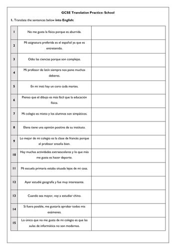 Spanish Translation Practice Online