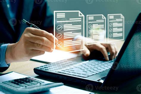 Electronic Signature Concept. Businessman signing documents online on ...