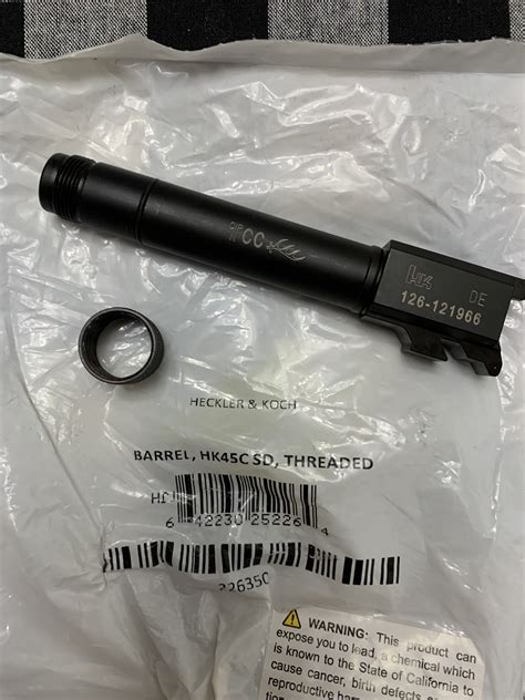 HK USP 9 SD Barrel And Recoil Assembly And HK45C Threaded Barrel