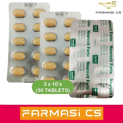 Hovid Neurovit Forte 3 X 10s 30 Tablets EXP 01 2027 Vitamin B1 B6