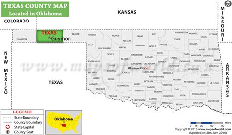 Texas County Map, Oklahoma