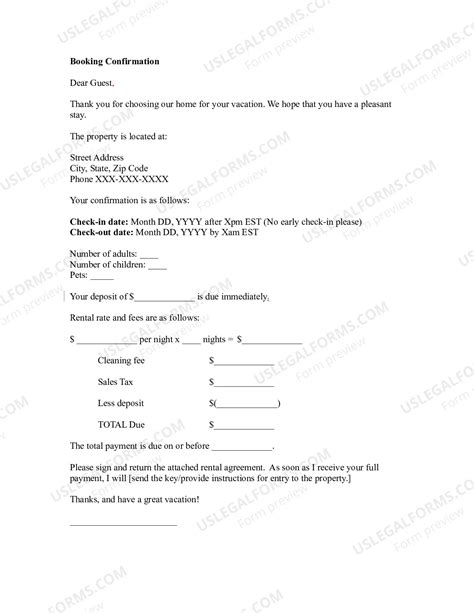 Short Term Rental Agreement | US Legal Forms