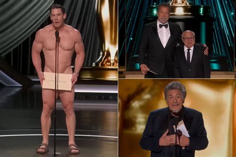 Oscars Presenters Awkward Pacino Naked John Cena And A Schwarzenegger