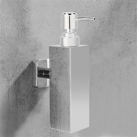 Faginey Wall Mounted Stainless Steel Square Manual Hand Liquid Soap