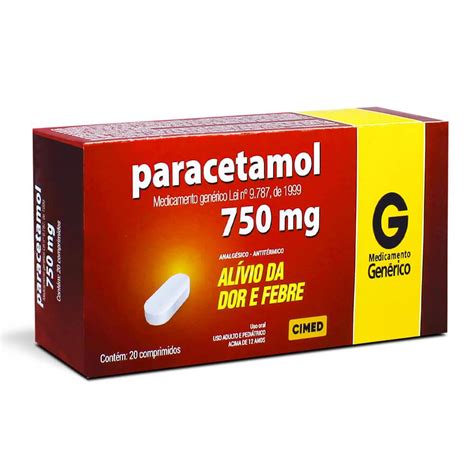 Comprar Paracetamol 750mg 20 Comprimidos Cimed Drogaria Nova