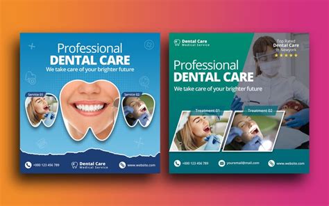 Dental Care Social Media Post Template Templatemonster