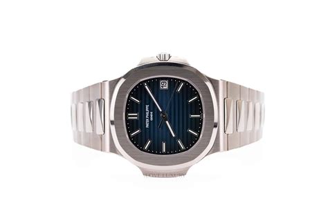 Patek Philippe Nautilus White Gold Blue Dial Mm Ref G