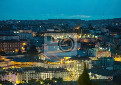 Vista A Rea Da Esta O Ferrovi Ria Do Rossio Em Lisboa Adesivos