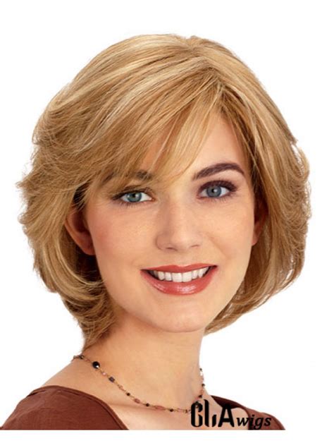 Inch Blonde Chin Length Layered Wavy Sassy Lace Wigs