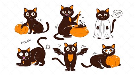 19 Halloween Cat Clipart Black Cats The Graphics Fairy Clip Art