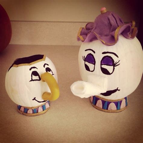 Mrs. Potts and Chip from Beauty and the Beast pumpkins | Creative pumpkin decorating, Fun ...