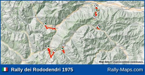 Streckenverlauf Rally Dei Rododendri 1975 RallyeKarte De