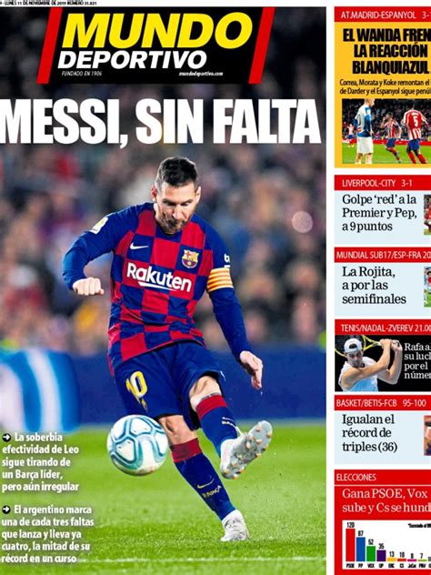 La Portada Del Diario Mundo Deportivo 11 10 2019