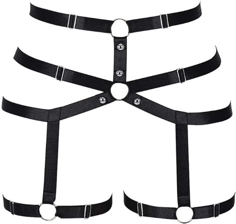 Women Harness Gothic Leg Strappy Lingerie Body Harness Garter Belt Plus