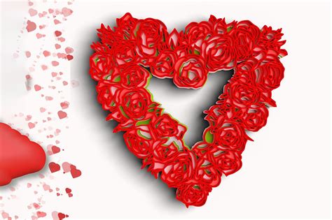 3d Valentine Wreath Svg Dxf 6 Layer Graphic By Rishasart · Creative Fabrica