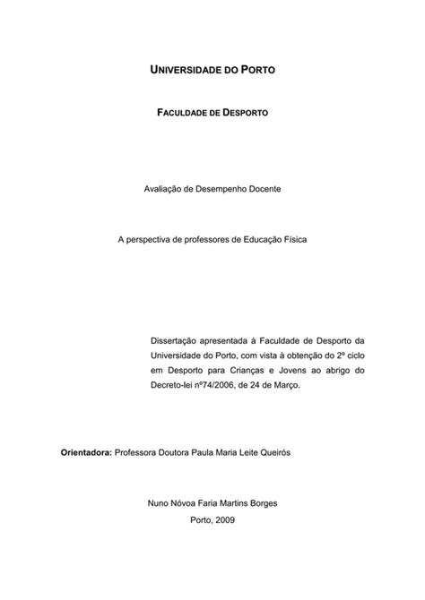 Avaliacao De Desempenho Docente A Perspectiva Dos Professores De