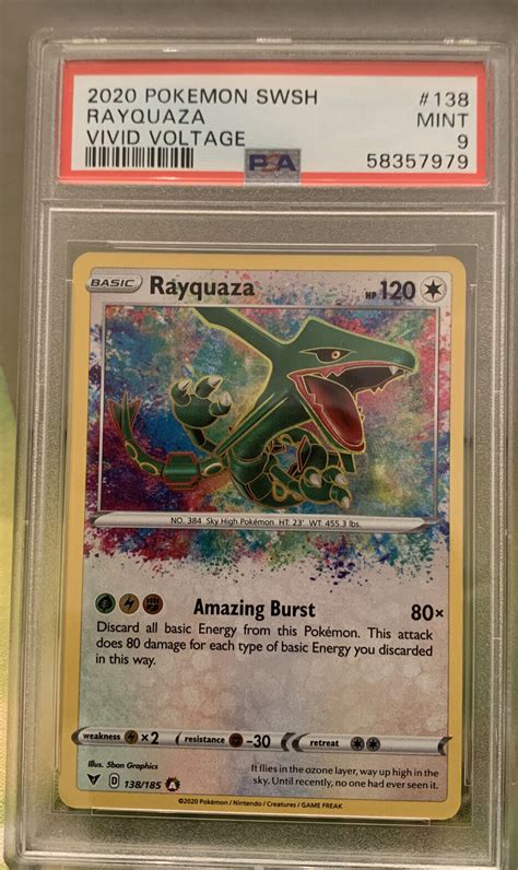 Mavin Rayquaza 2020 Pokemon SWSH Vivid Voltage Amazing Rare Holo 138