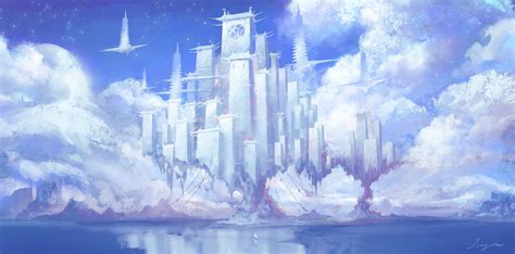 White Castle Jing C Artwork Environmental Art Fantasy Inspiration