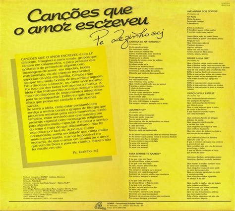 Discografia Padre Zezinho SCJ 1991 Canções que o Amor escreveu