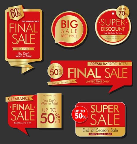 Premium Vector Modern Sale Banners And Labels Collection