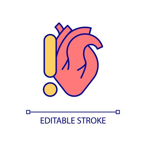 Heart problems RGB color icon. Coronary artery diseases. Cardiac