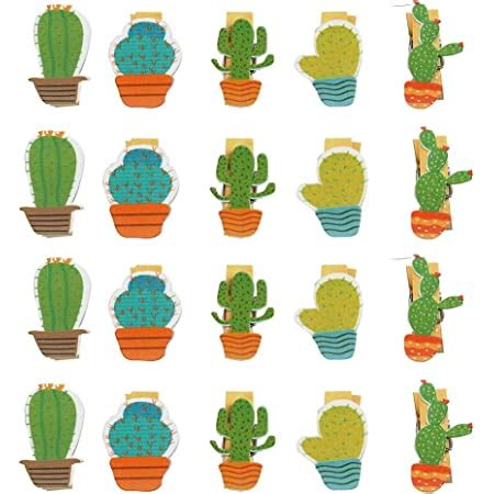 Amazon Binaryabc Cactus Wooden Photo Clips Pegs Clothespins Note