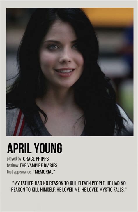 april young | Vampire diaries poster, Vampire diaries funny, The vampire diaries characters