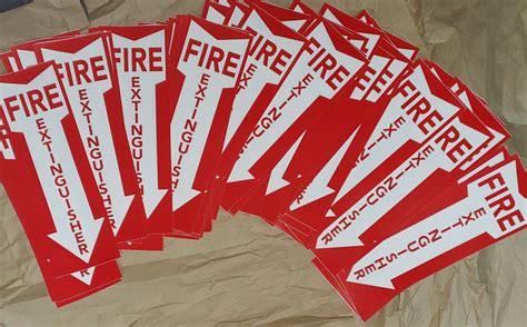 🤡🔥🧯lot Of 25 Self Adhesive Vinyl 4x12 Fire Extinguisher🔥 🧯 Arrow Signs