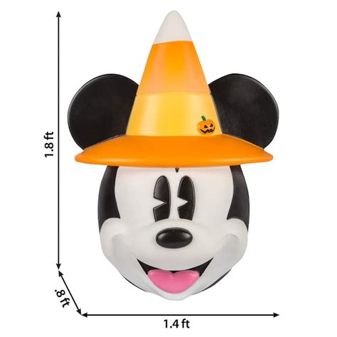 Disney 2 Ft Lighted Mickey Mouse With Candy Corn Hat Blow Mold In The