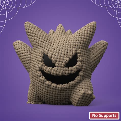 STL File POKEMON HALLOWEEN GENGAR EASY PRINT NO SUPPORT 3D Print