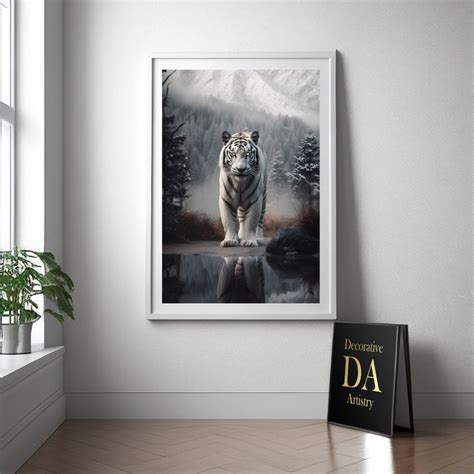 White Tiger Wall Art Animal Wall Art Print Big Cat Poster Print Jungle ...