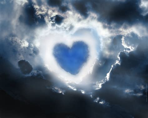 Heart Shaped White Clouds On Sky Hd Wallpaper Wallpaper Flare