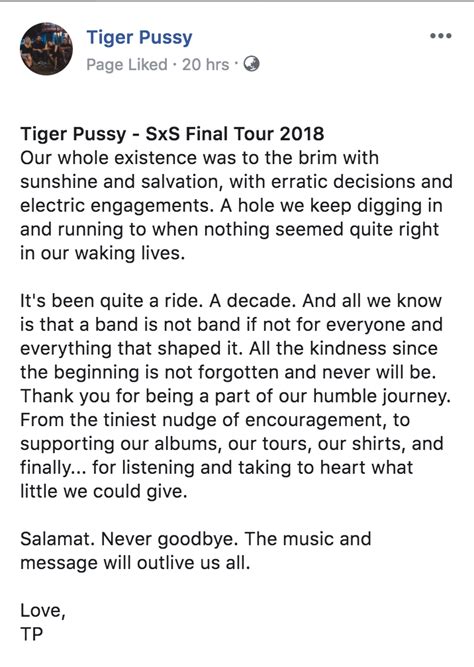 Philippines Punk Band Tiger Pussy Announce Break Up Unite Asia