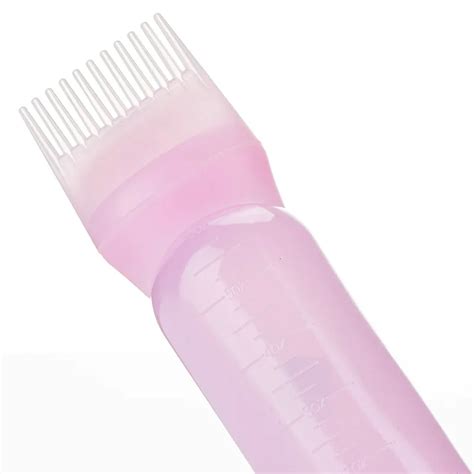 120ml Multicolor Plastic Hair Dye Refillable Bottle Applicator Comb