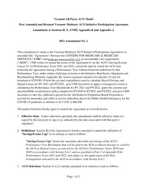 Fillable Online Vermont All Payer Accountable Care Organization Model