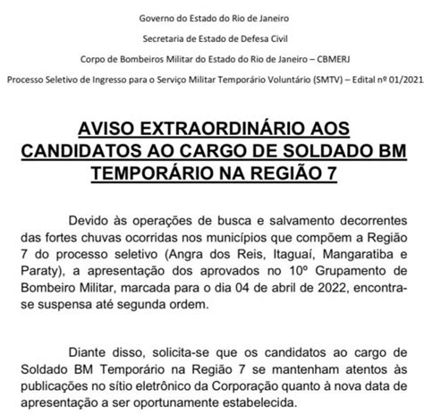 Servi O Militar Tempor Rio Volunt Rio Smtv Aviso Extraordin Rio Ao