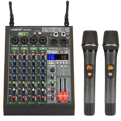 Микшерная консоль LOMEHO, 4 канала, 16 эффектов, Bluetooth, звук, аудио ...