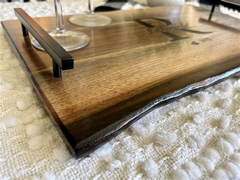 Customizable Solid Black Walnut Serving Tray Cheese Board Charcuterie