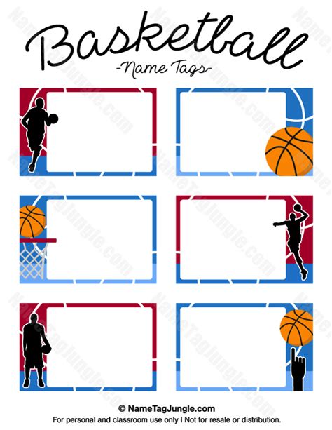 Printable Basketball Name Tags Name Tag Templates Name Tag For