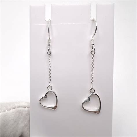 Jewelry | 925 Sterling Silver Dangle Heart Earrings | Poshmark