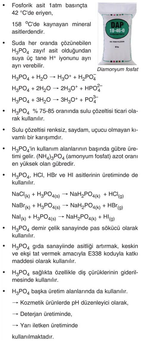 Fosforik Asit Nedir Zellikleri Konu Anlat M