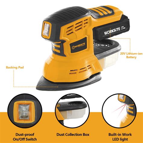 Worksite Power Wood Detail Sander Tool Finishing Drywall Wood Sanding